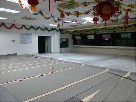 廣汽豐田食堂地面防滑改造—膠地板鋪設(shè)